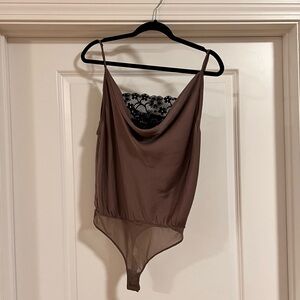 Free People intimately Body Suit Purple with black lace Bandeau XS